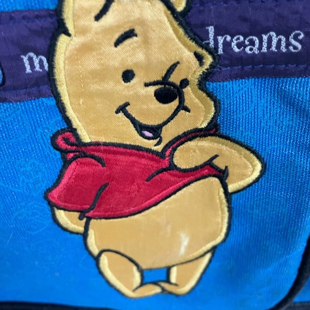 Winnie the Pooh Kids Backpack Vintage embroidered Disney Blue - Picture 2 of 9